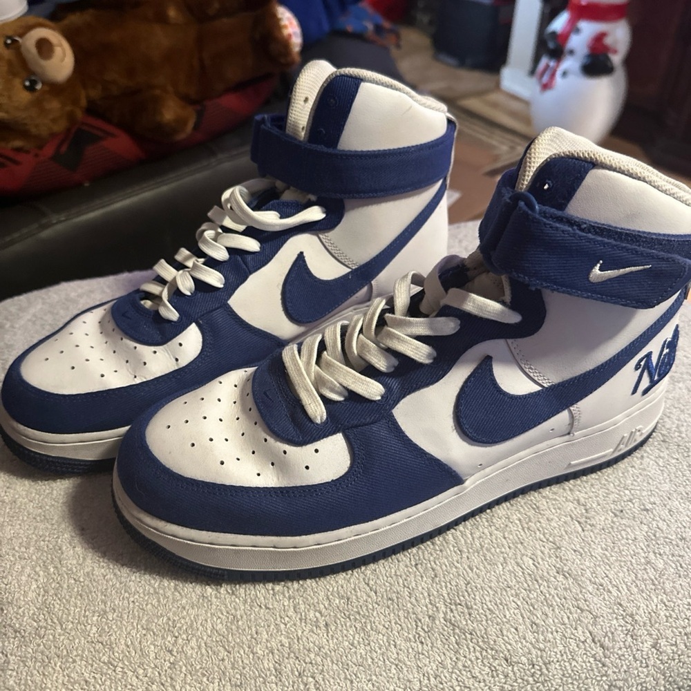 Size 12- Nike Air Force 1 '07 LV8 EMB High Dodgers
